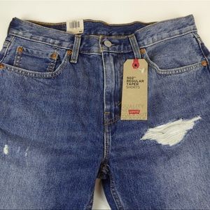 Levi’s Levi Strauss #502 Distressed Denim Shorts